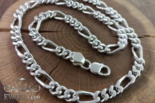 Men's chain "Figaro" of silver, фото